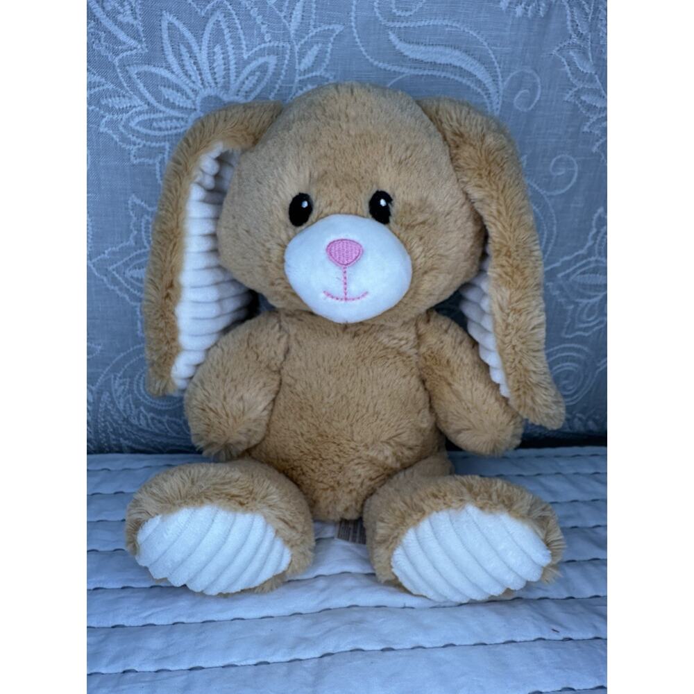 Spark Create Imagine Brown Bunny Rabbit Chime Rattle 10” Plush Stuffed Ribbed